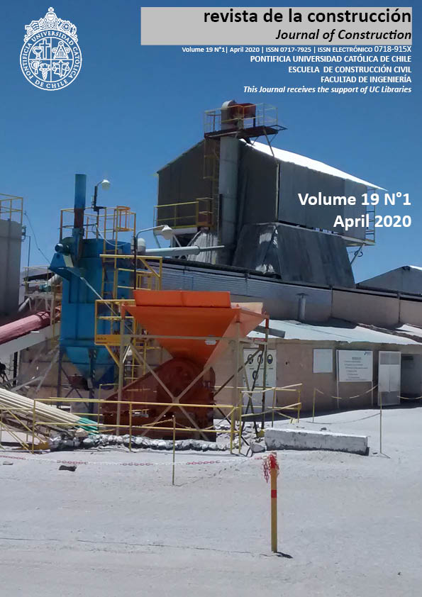 					View Vol. 19 No. 1 (2020): Revista de la Construcción. Journal of Construction
				